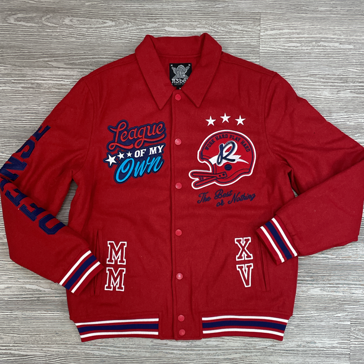 
                  
                    Rebel Minds- rebel league melton jacket
                  
                