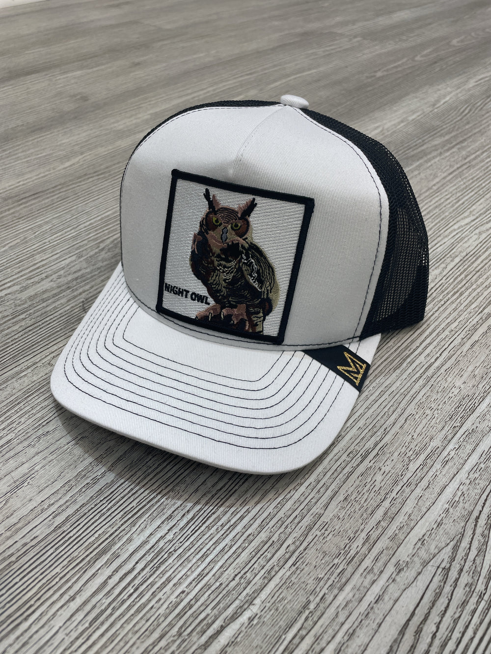 MV Dad Hats- night owl trucker hat (white/black)