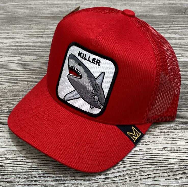 MV Dad Hats- killer fish trucker hat (red)