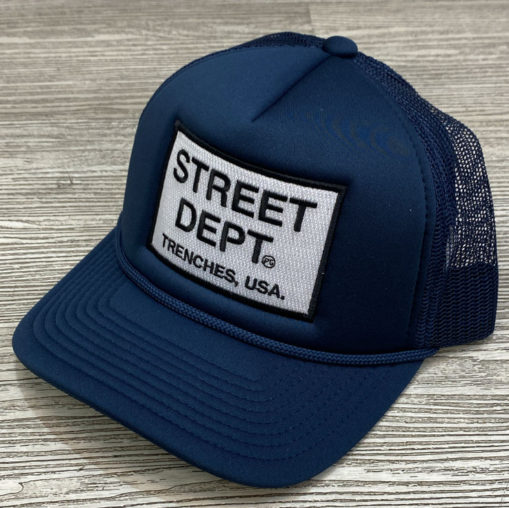 Planet of the grapes- street dept trucker hat (navy)