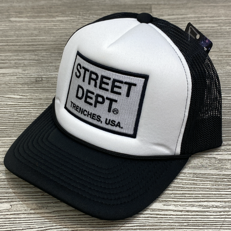 Planet of the grapes- street dept trucker hat (black/white)