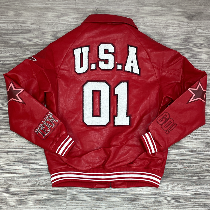 
                  
                    Rebel Minds- USA varsity jacket (red)
                  
                