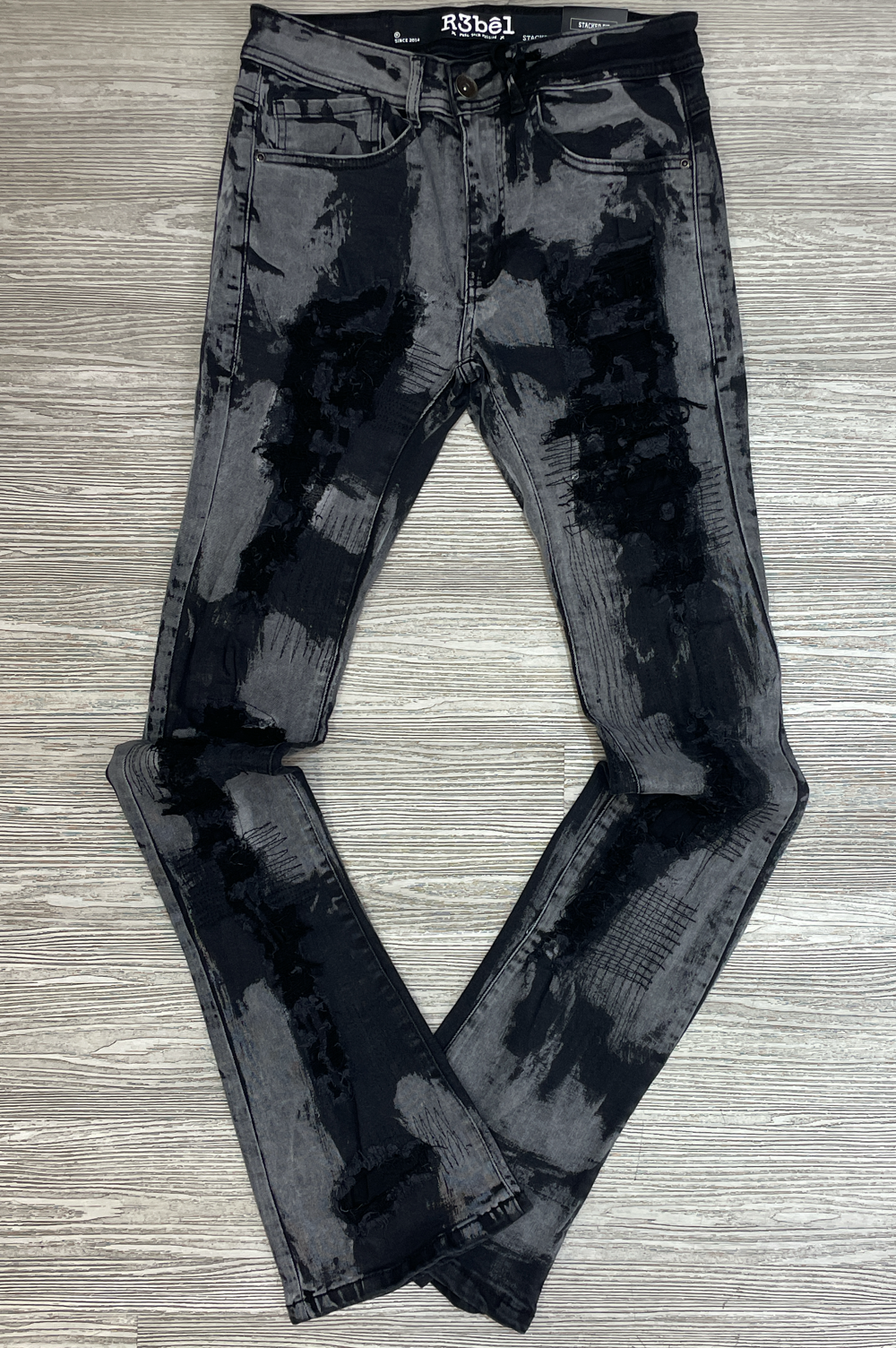 Rebel Minds- r3bel ripped stacked jeans