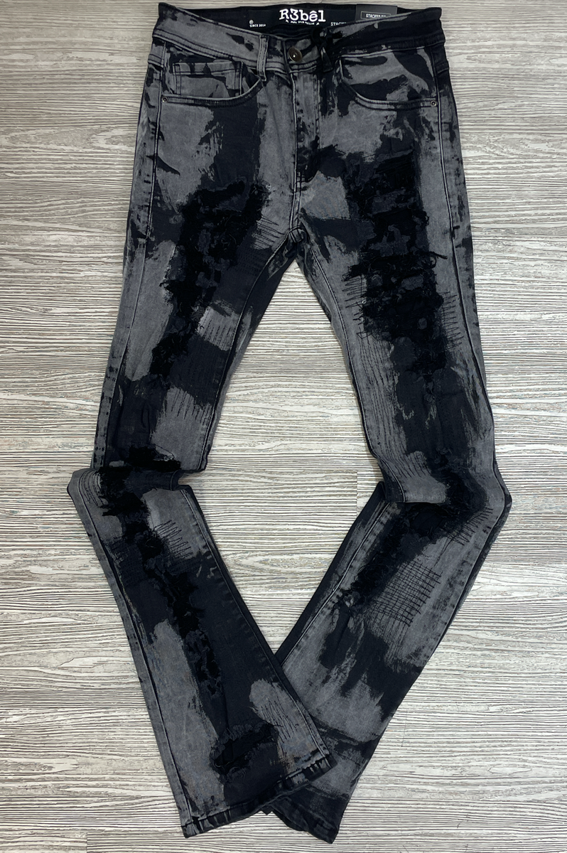 Rebel Minds- r3bel ripped stacked jeans – Major Key Clothing Shop