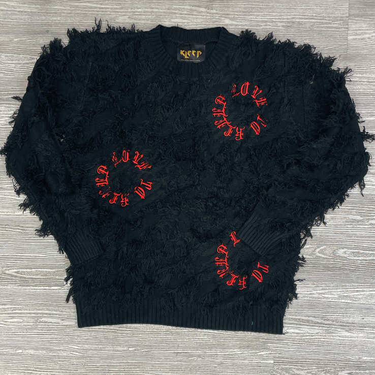 Kleep - degraw sweater(black)