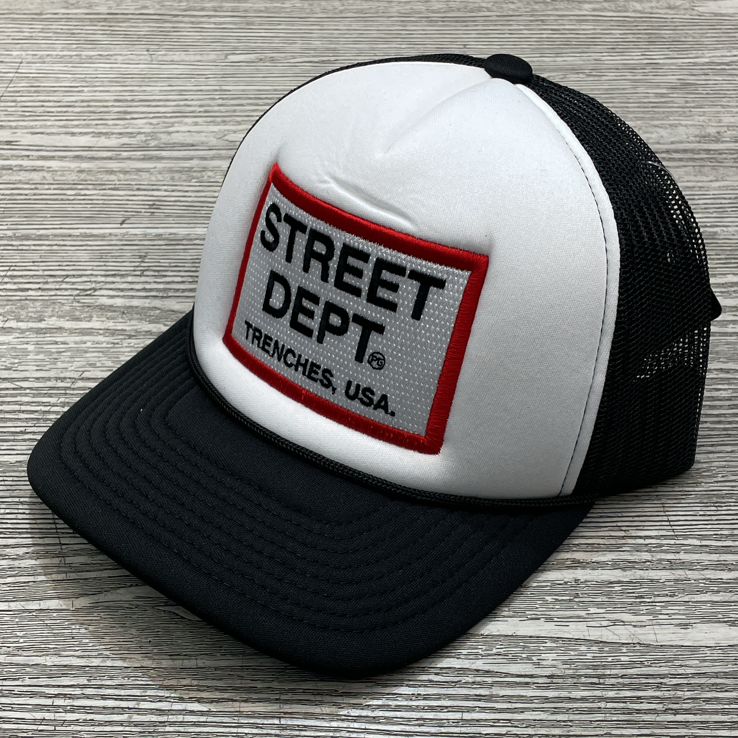 Planet of the grapes- street dept trucker hat (white/red)