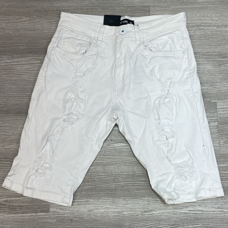 Arke Type - twill ripped stretch shorts (white)
