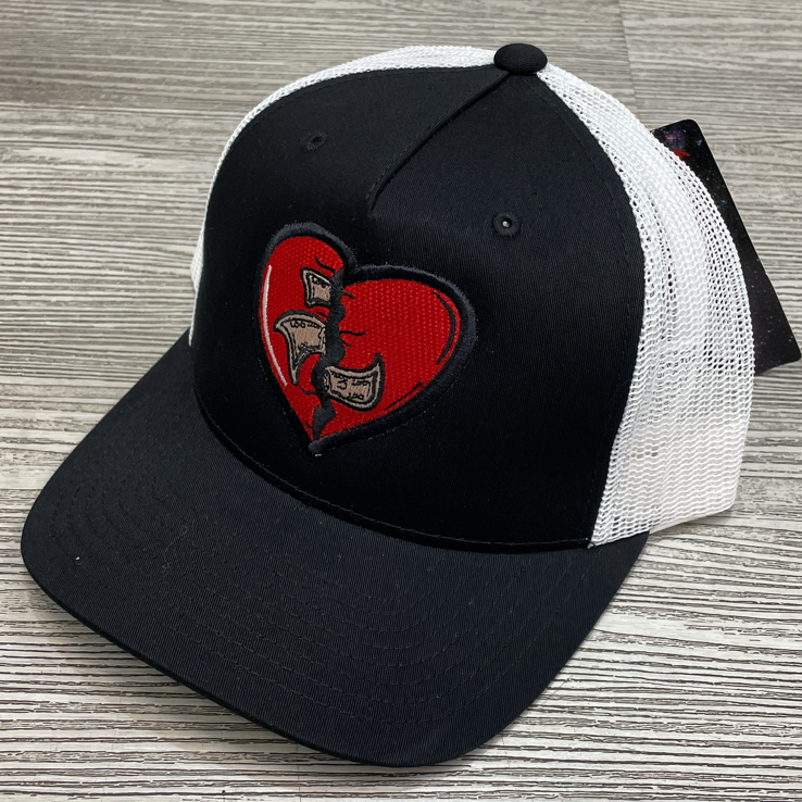 Planet of the grapes- heart trucker hat (white/black/red)