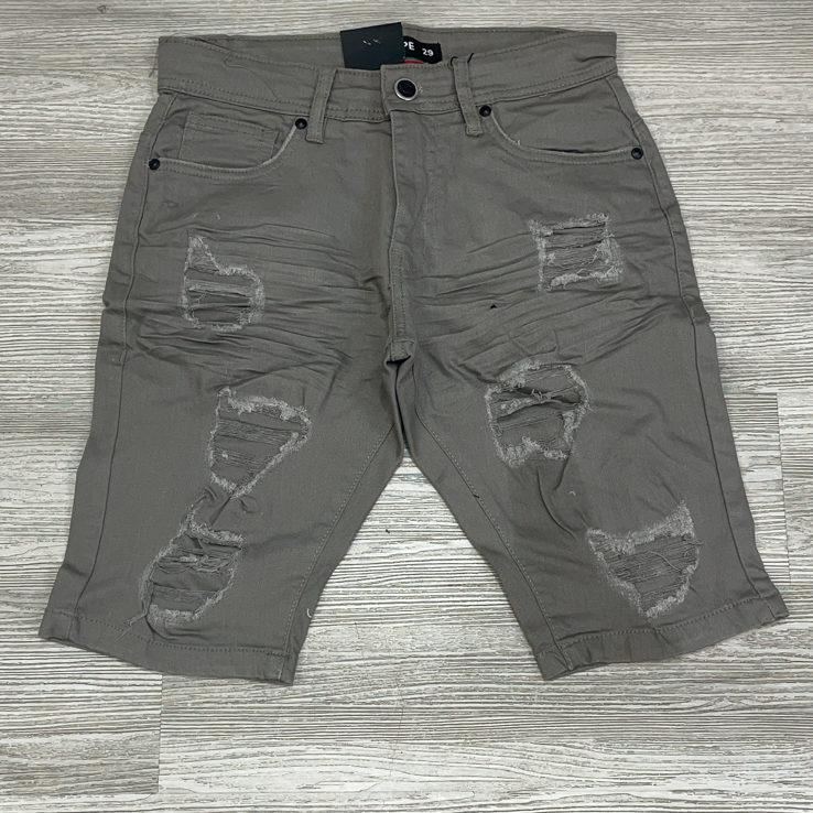 Arke Type - twill ripped stretch shorts (grey)