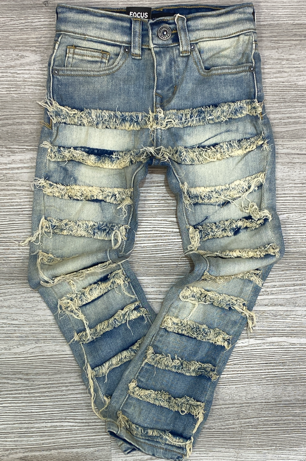 Focus- ripped stack denim jeans (vintage)(kids)