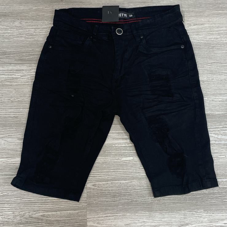 Arke Type - twill ripped stretch shorts (black)