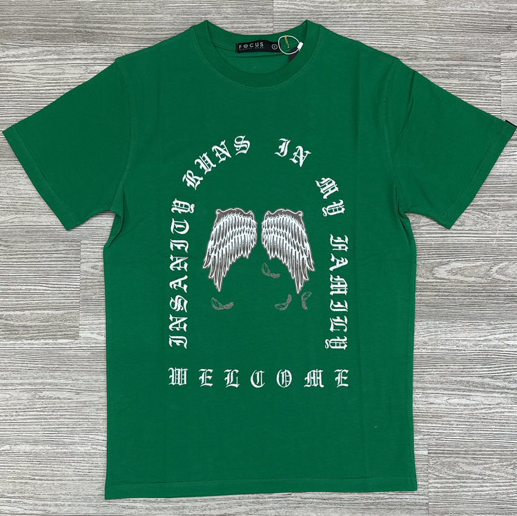 Focus- old english wings ss tee (green)
