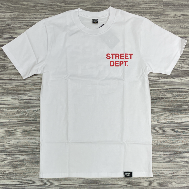 Planet of the grapes- street dept. ss tee (white/red)