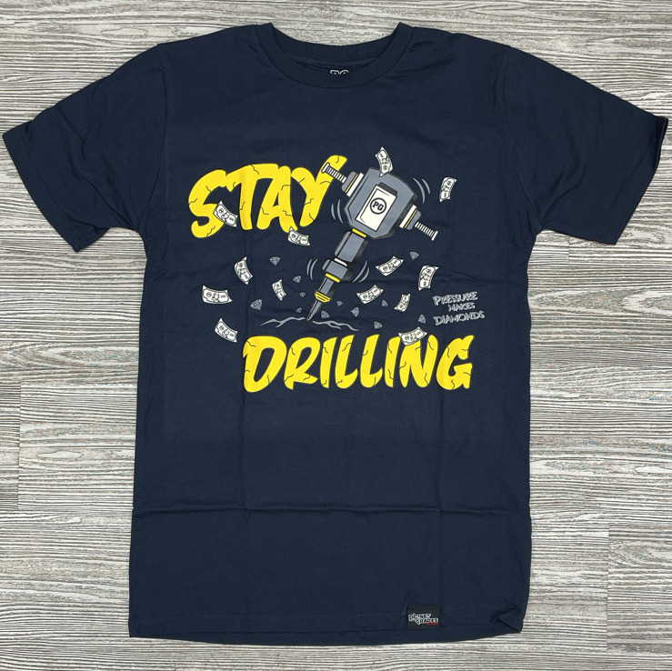 Planet of the grapes- drilling ss tee (navy)