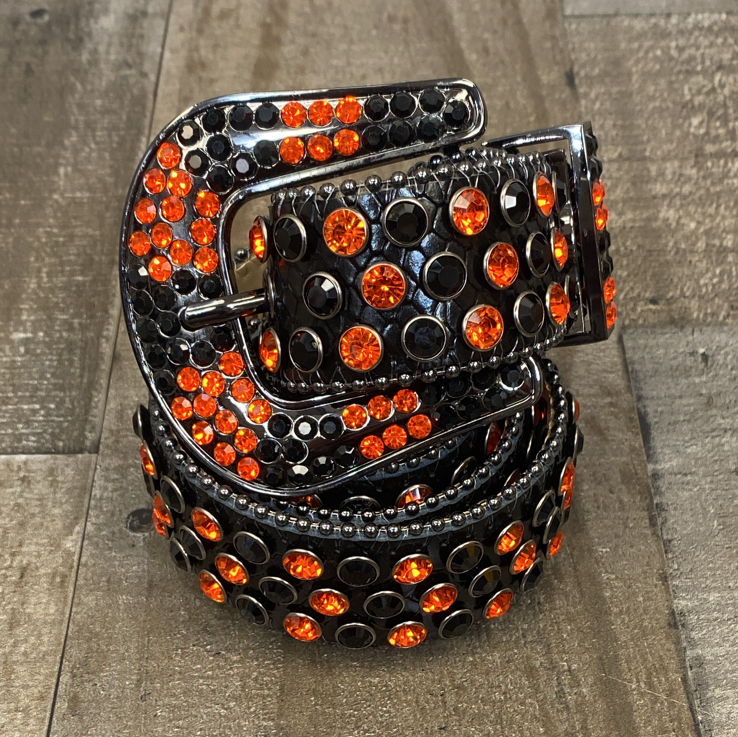 Dna Premium Wear- studded belt (black/orange)