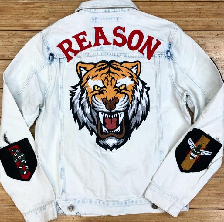 
                  
                    Reason- patched jean jacket
                  
                