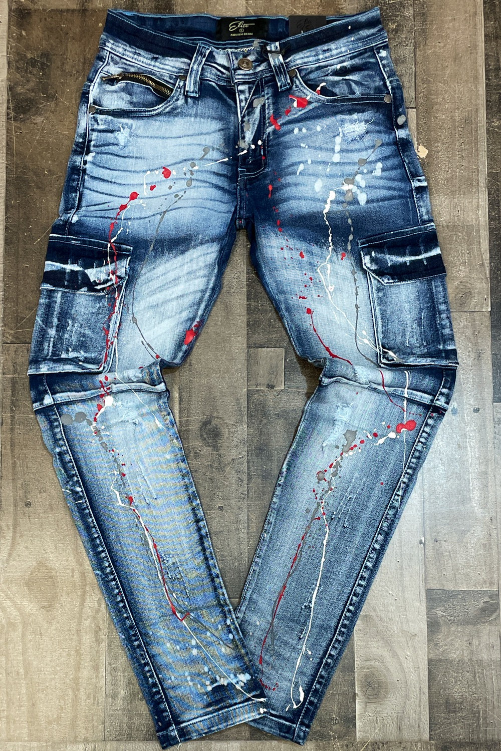 Elite- splattered paint denim jeans