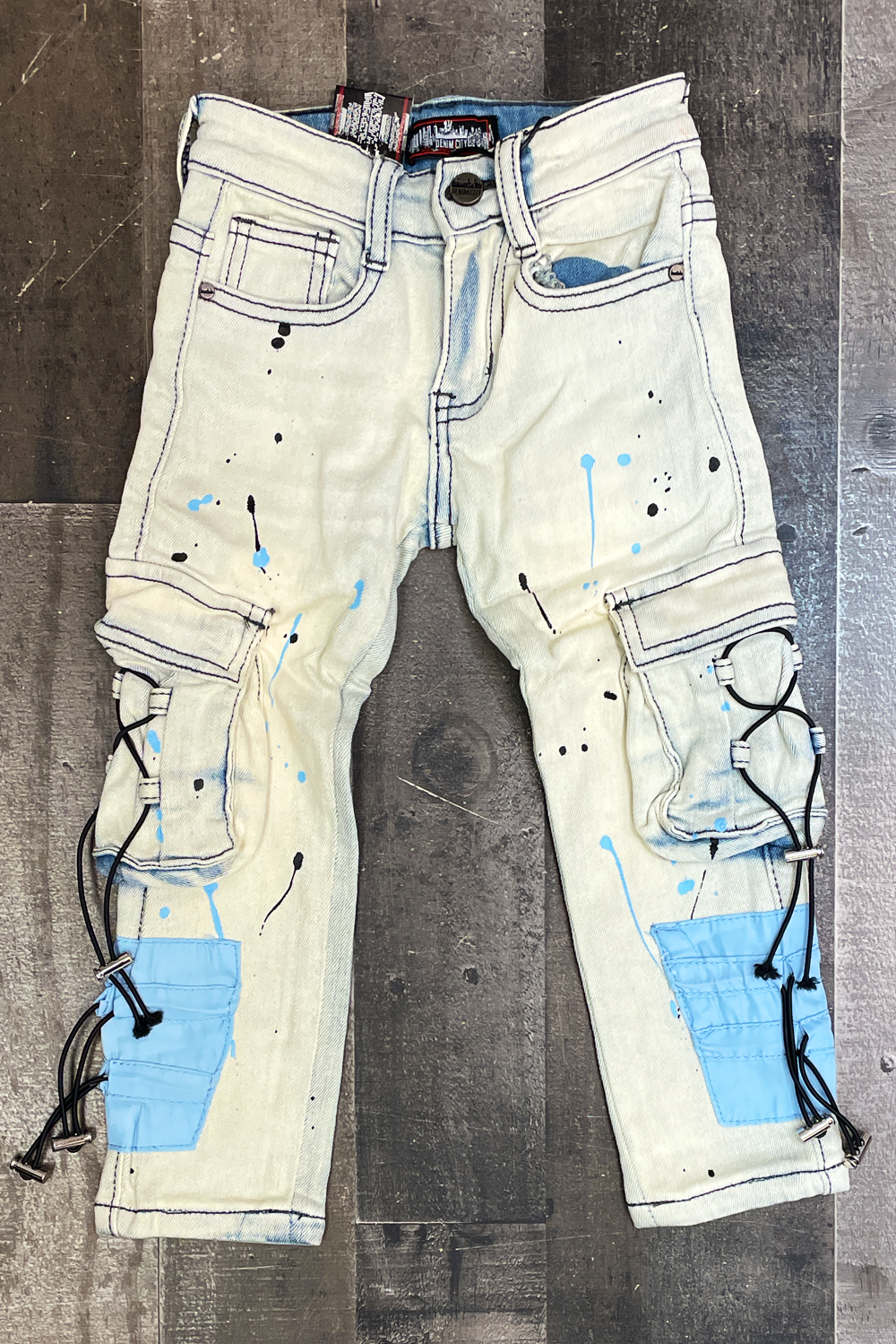 DENIMiCITY- light blue wash tactical cargo jeans (kids)