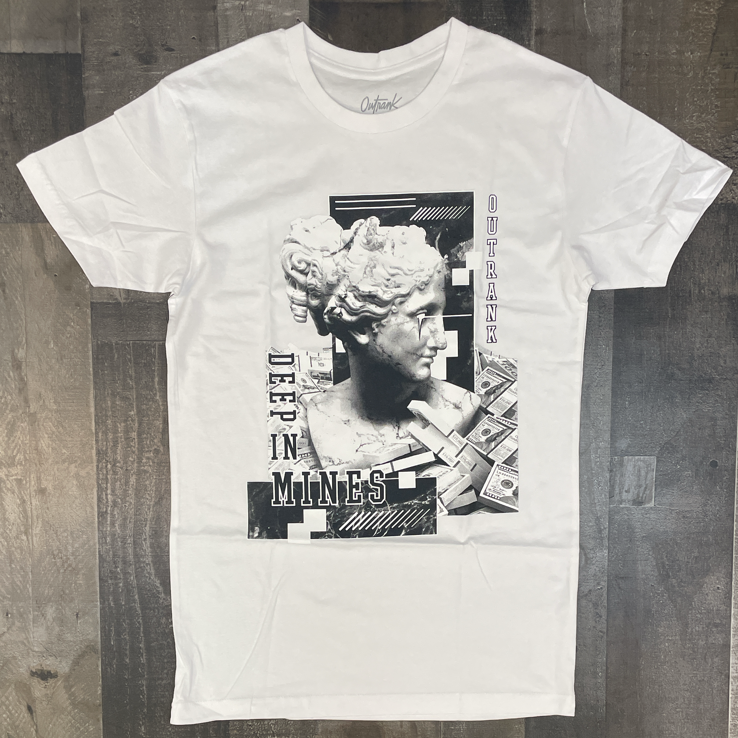 Outrank- deep in mines ss tee (white)