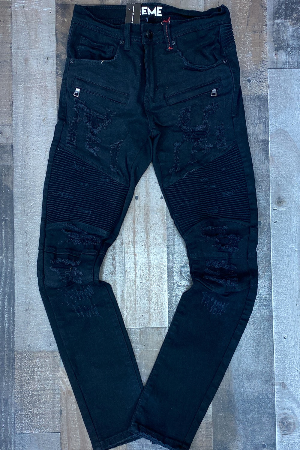 Preme- woven bottom denim jeans