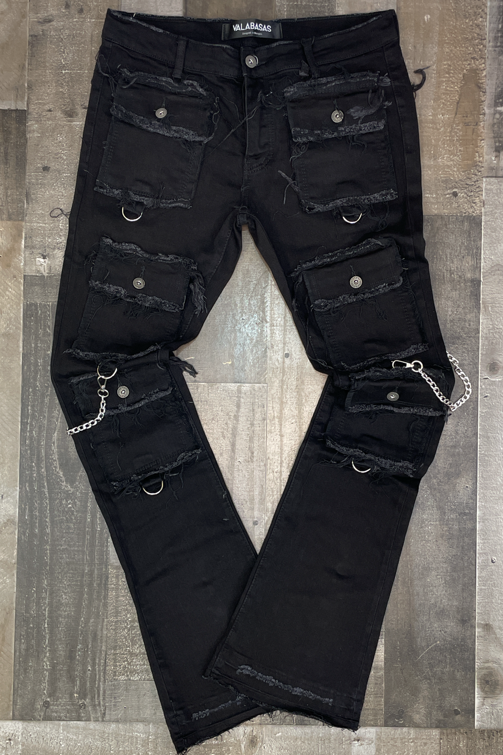 Valabasas- hybrid stacked pants (black)