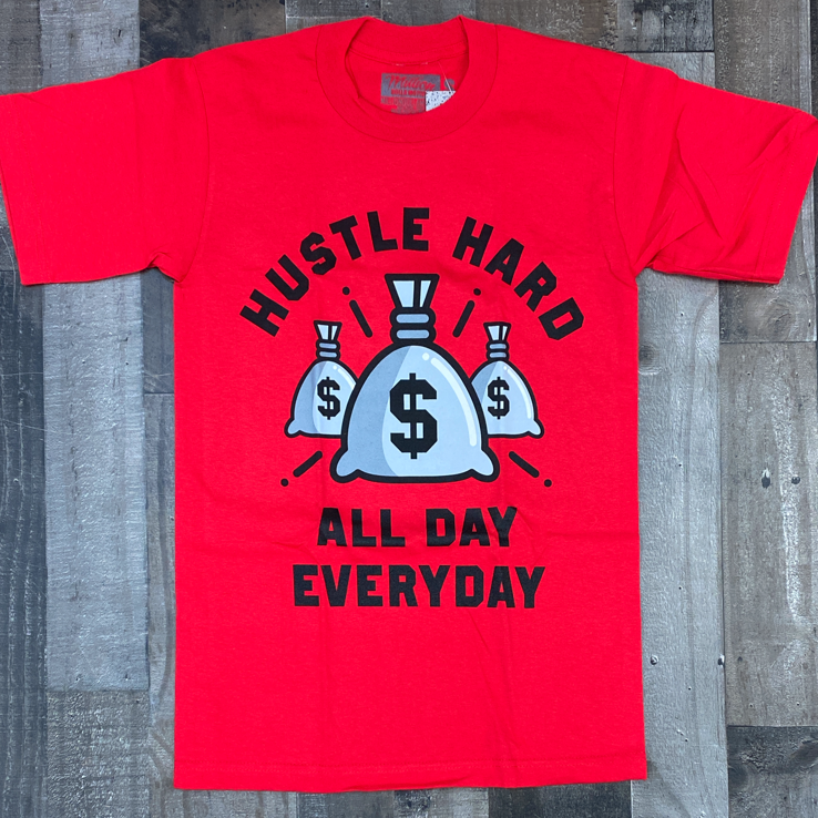 Million dolla motive- hustle hard ss tee (red)