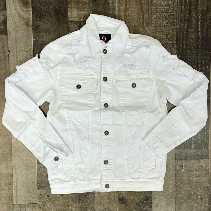 Focus- rip & repair denim jacket (white)