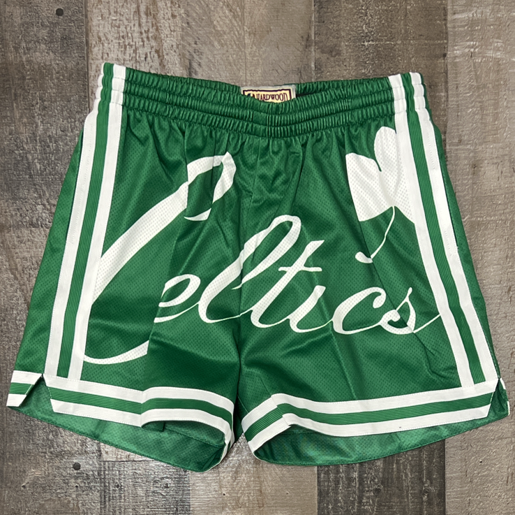 Boston Celtics Mitchell & Ness Hardwood Classics Big Face Shorts