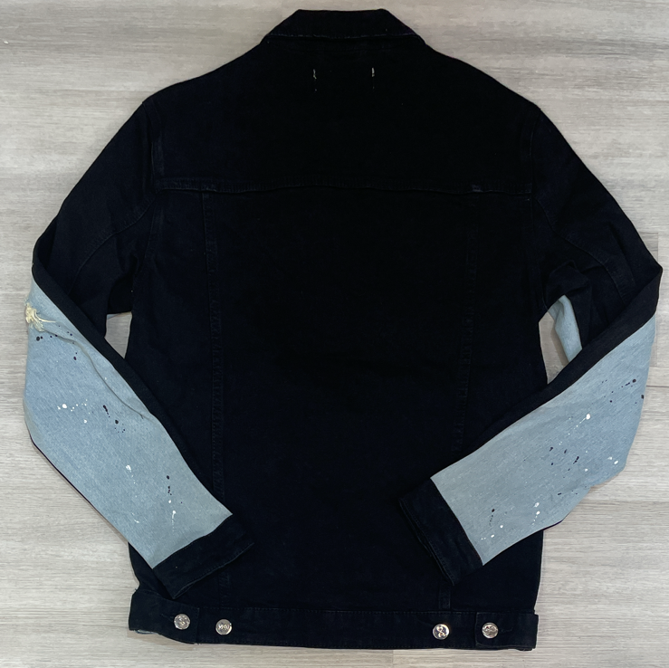 DNA Premium Wear - 2 tone paint splatter denim jacket (black/white)