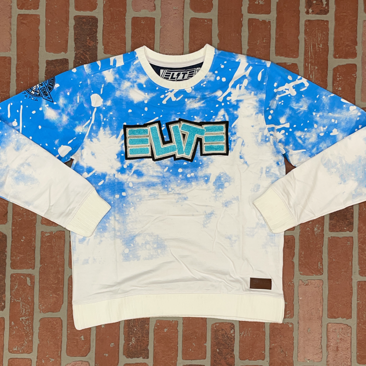 Elite- tie dye sweatshirt (lt blue)