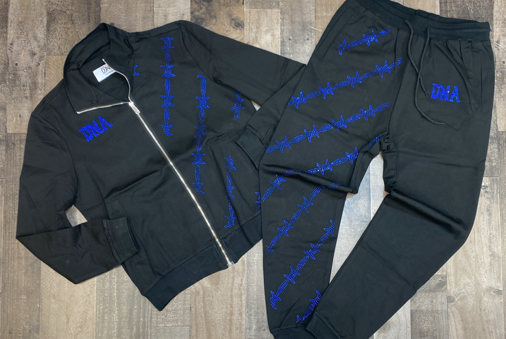 Dna Premium Wear- studded wire tracksuit (black/blue)