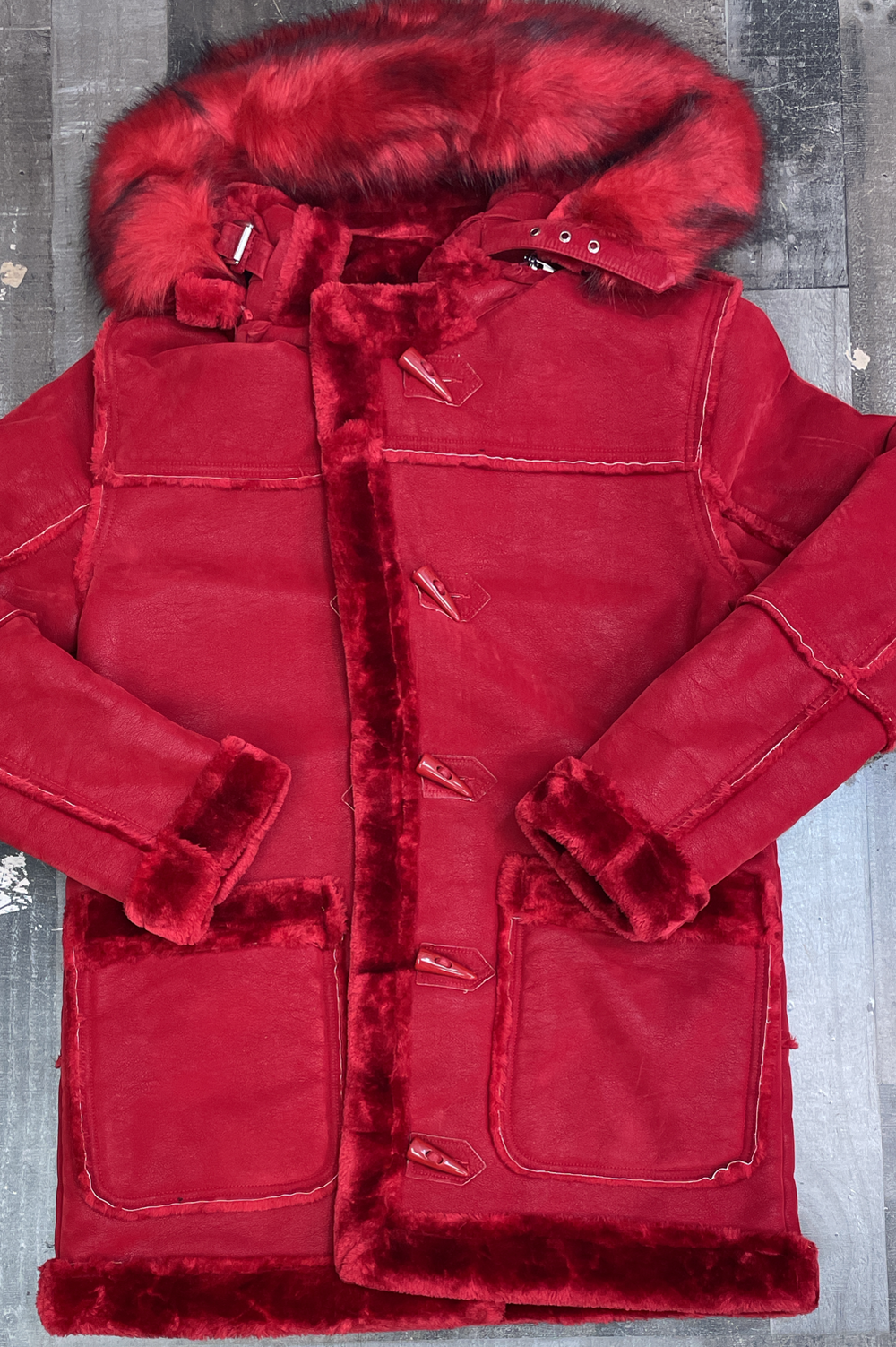 Jordan craig- shearling jacket (red)
