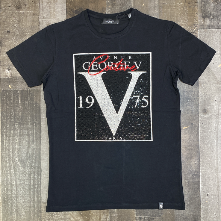George V- couture 1975 studded ss tee (black)