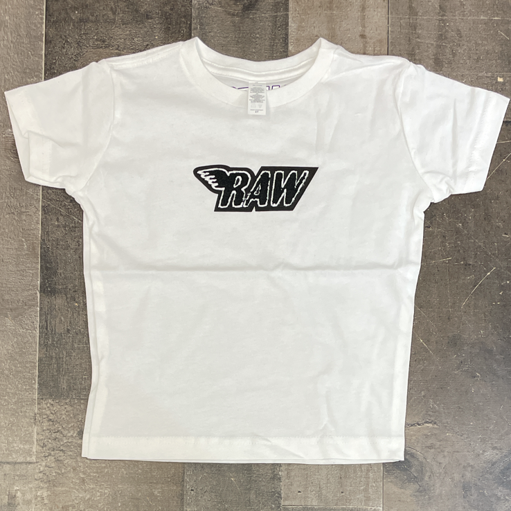 Rawyalty- raw chenille patch ss tee (white/black) (kids)