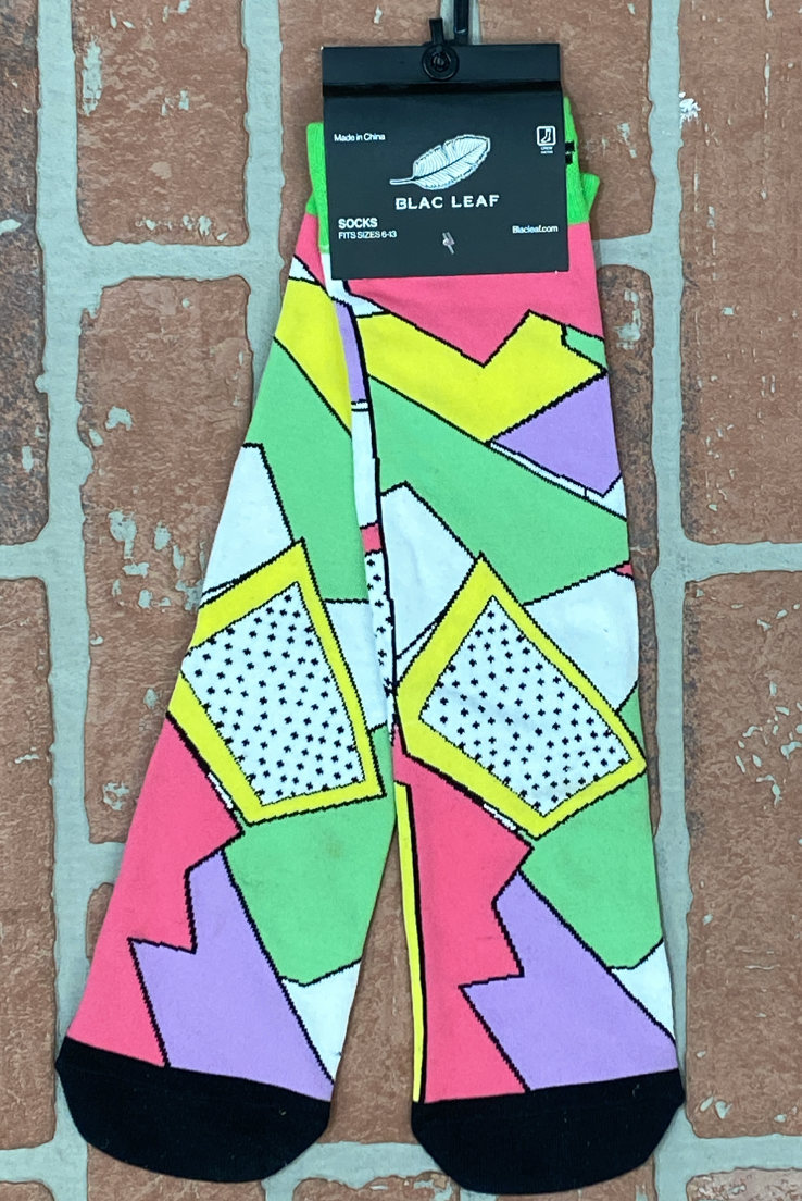 Blac Leaf -colorful patched socks