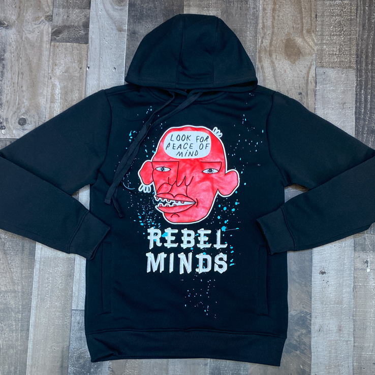 Rebel minds- peace of mind hoodie (black)
