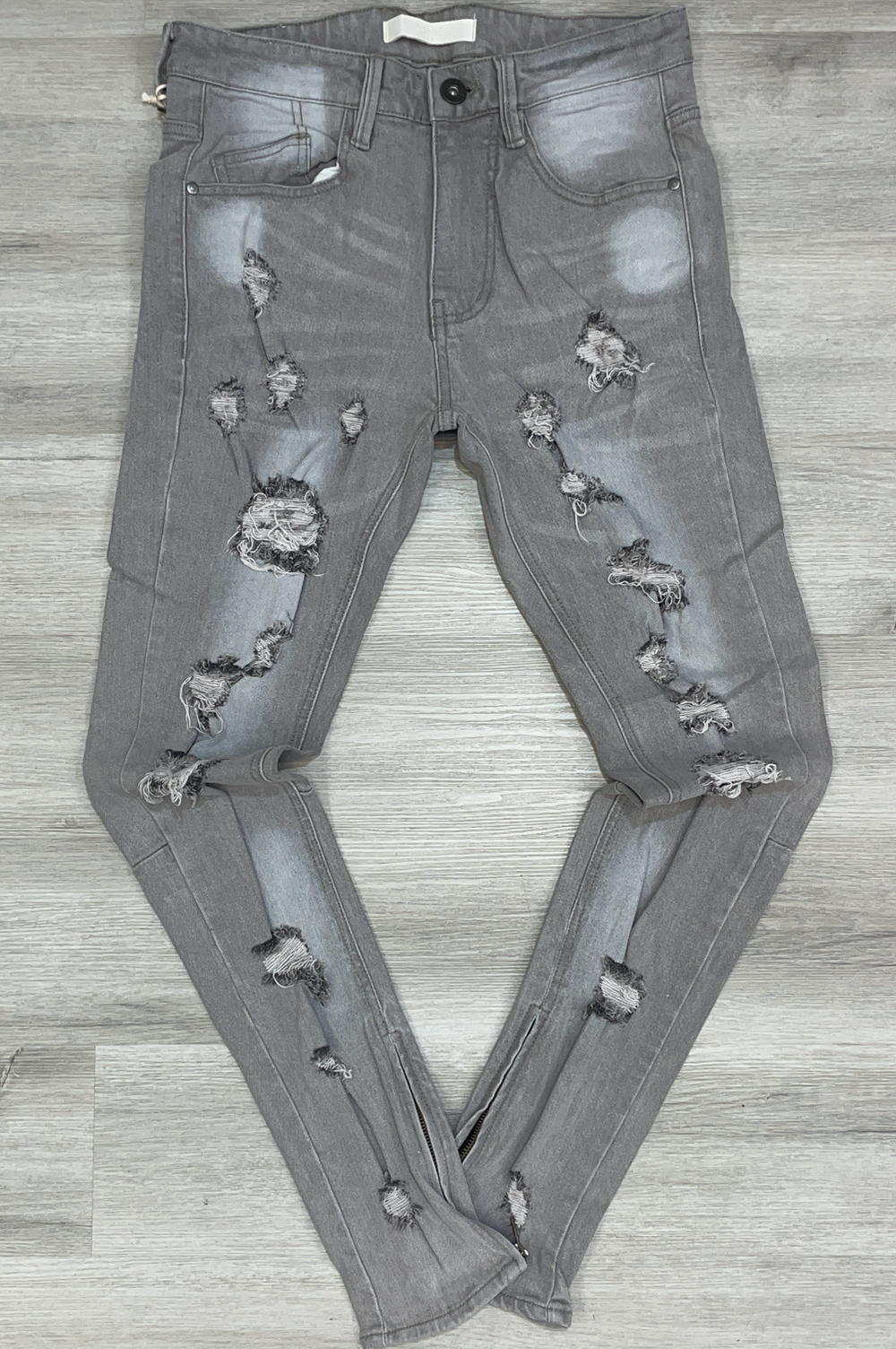 KDNK - distressed jeans w/ ankle zipper jeans
