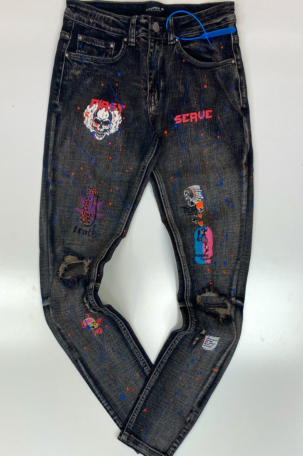 Cooper 9- first serve graphic jeans (dark wash)