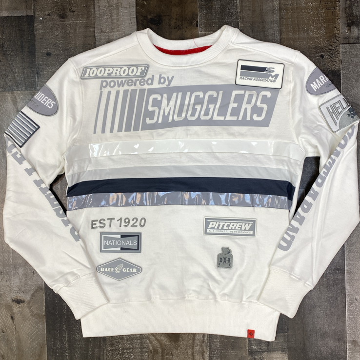Smugglers- Racing crewneck (white)
