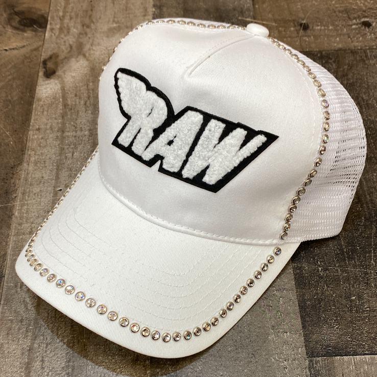 Rawyalty- raw chenille patch hat w/studs