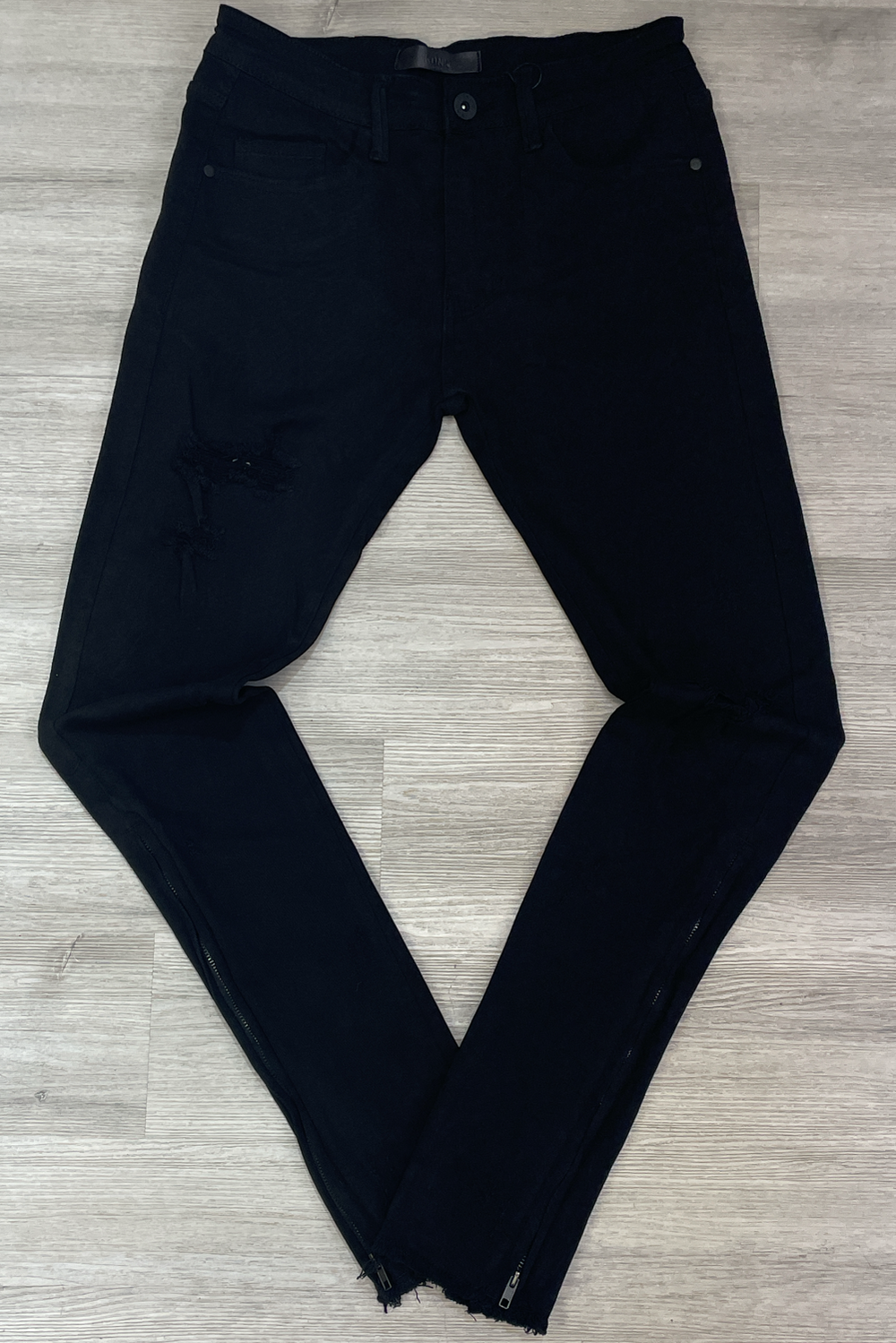 KDNK - ankle zippered skinny flare jeans (black)