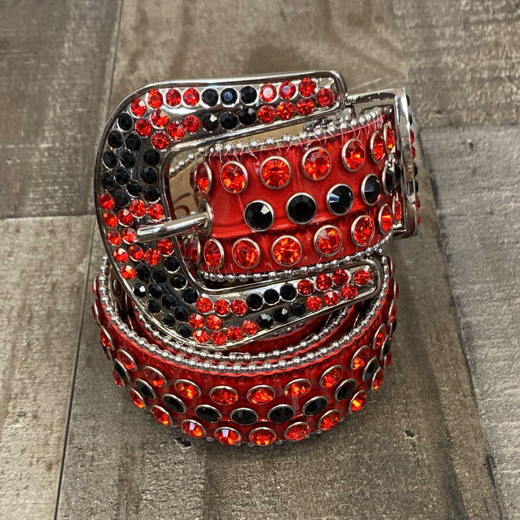Dna Premium Wear- studded belt (red/black)