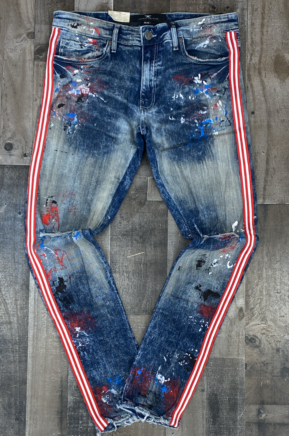 Jordan Craig- striped painted jeans