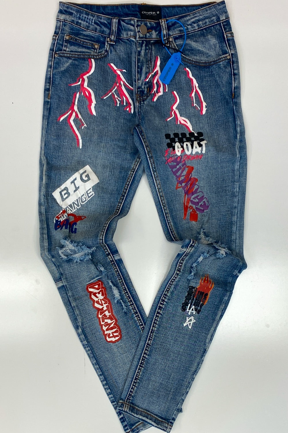 Cooper 9- chance graphic jeans (mid wash)