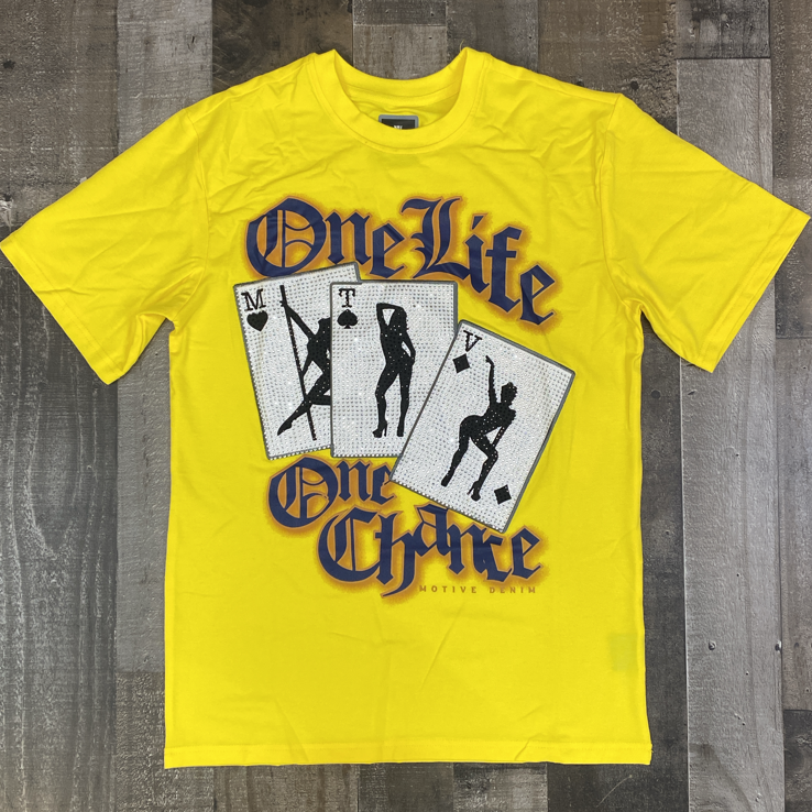 Motive Denim- one life one chance ss tee (yellow)