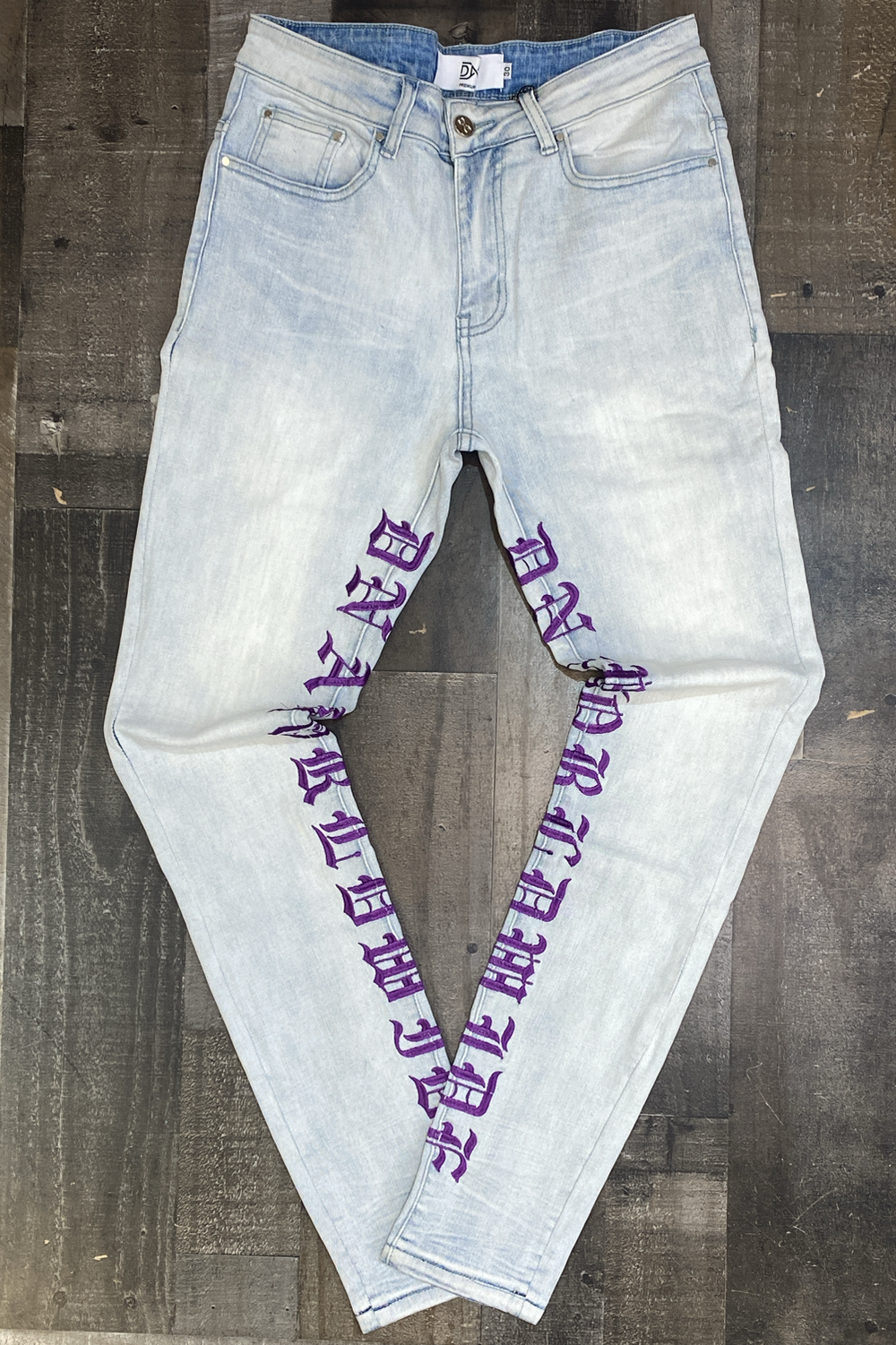 DNA Premium Wear - old english writing denim jeans (purple)