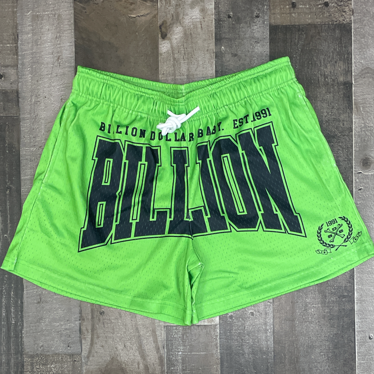 Billion Dollar Baby- seal shorts (lime green)