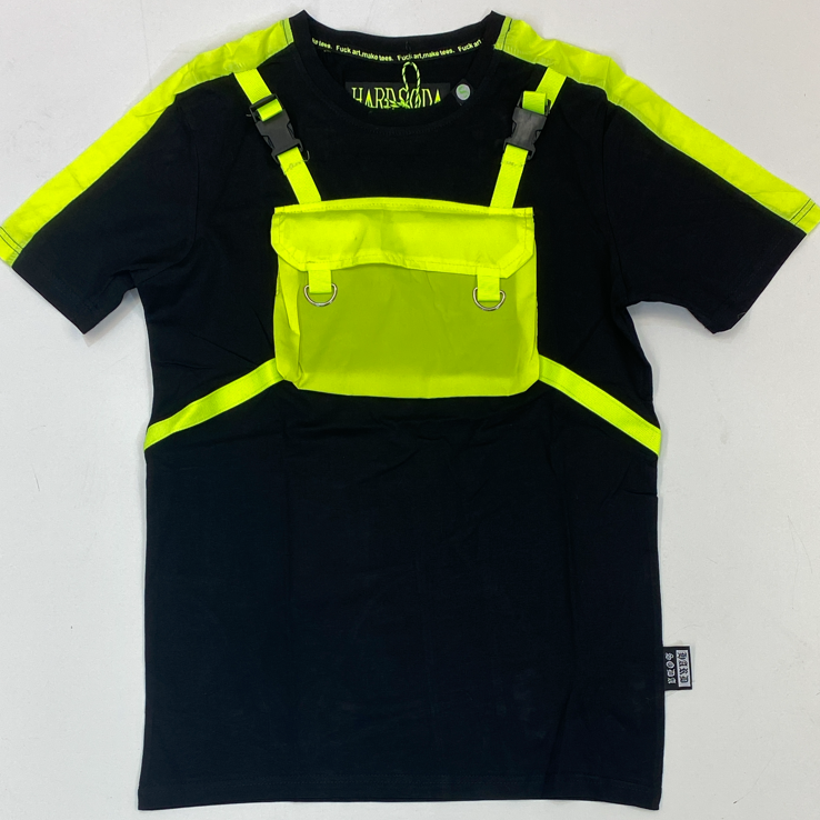 Hard Soda- pouch ss tee (black/lime)
