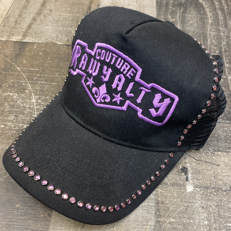 Rawyalty - purple studded logo trucker hat