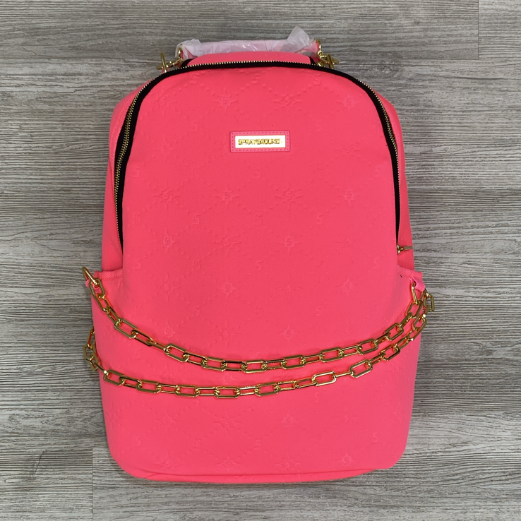 SprayGround- pink embossed backpack